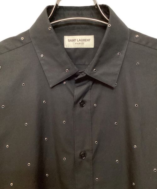 Saint Laurent Paris（サンローランパリ）Saint Laurent Paris (サンローランパリ) スタッズデザインシャツ ブラック サイズ:40の古着・服飾アイテム