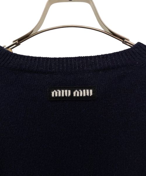 MIU MIU（ミュウミュウ）MIU MIU (ミュウミュウ) Vネックニット ネイビー サイズ:52 未使用品の古着・服飾アイテム