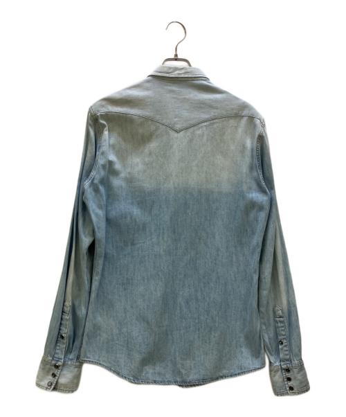 DOLCE & GABBANA（ドルチェ＆ガッバーナ）DOLCE & GABBANA (ドルチェ＆ガッバーナ) ヴィンテージ加工ウエスタンデニムシャツ スカイブルー サイズ:41の古着・服飾アイテム