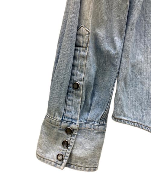 DOLCE & GABBANA（ドルチェ＆ガッバーナ）DOLCE & GABBANA (ドルチェ＆ガッバーナ) ヴィンテージ加工ウエスタンデニムシャツ スカイブルー サイズ:41の古着・服飾アイテム