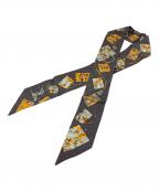 HERMESエルメス）の古着「ツイリースカーフ　ケリーの馬車」｜グレー