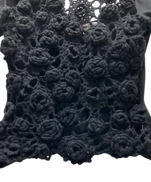 COMME des GARCONS（コムデギャルソン）COMME des GARCONS (コムデギャルソン) フラワーニットベスト ブラック サイズ:SSの古着・服飾アイテム