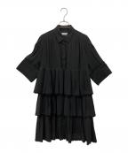 TARO HORIUCHIタロウホリウチ）の古着「半袖フリルワンピース」｜ブラック