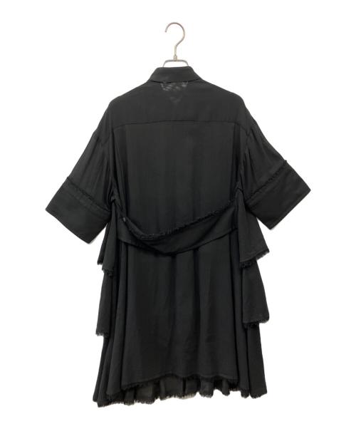 TARO HORIUCHI（タロウホリウチ）TARO HORIUCHI (タロウホリウチ) 半袖フリルワンピース ブラック サイズ:Fの古着・服飾アイテム