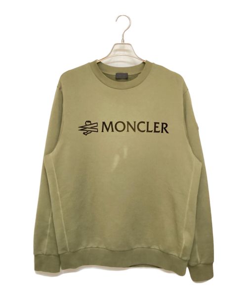 MONCLER（モンクレール）MONCLER (モンクレール) フロッキープリントロゴスウェット グリーン サイズ:XLの古着・服飾アイテム
