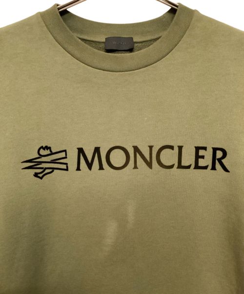 MONCLER（モンクレール）MONCLER (モンクレール) フロッキープリントロゴスウェット グリーン サイズ:XLの古着・服飾アイテム