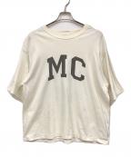 BLURHMSブラームス）の古着「cotton rayon 88/12 print tee」｜ベージュ