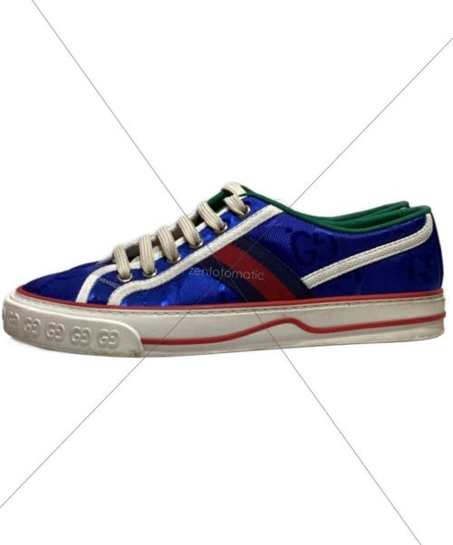 GUCCI（グッチ）GUCCI (グッチ) 1977 TENNIS WEB LINE SNERKERS（テニスウェブラインスニーカー） ブルー サイズ:38の古着・服飾アイテム