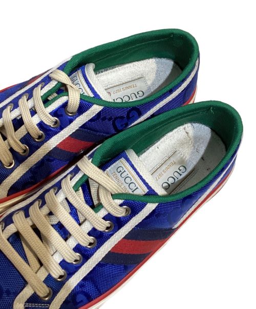 GUCCI（グッチ）GUCCI (グッチ) 1977 TENNIS WEB LINE SNERKERS（テニスウェブラインスニーカー） ブルー サイズ:38の古着・服飾アイテム