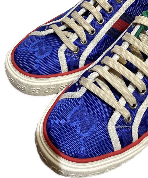 GUCCI（グッチ）GUCCI (グッチ) 1977 TENNIS WEB LINE SNERKERS（テニスウェブラインスニーカー） ブルー サイズ:38の古着・服飾アイテム