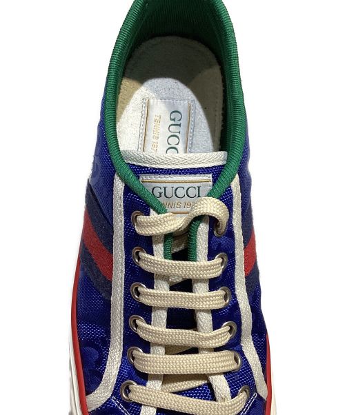 GUCCI（グッチ）GUCCI (グッチ) 1977 TENNIS WEB LINE SNERKERS（テニスウェブラインスニーカー） ブルー サイズ:38の古着・服飾アイテム