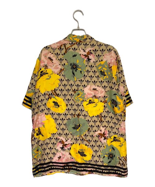 GUCCI（グッチ）GUCCI (グッチ) adidas (アディダス) 総柄オープンカラーシルクシャツ ベージュ サイズ:44の古着・服飾アイテム