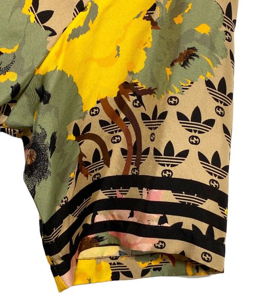 GUCCI（グッチ）GUCCI (グッチ) adidas (アディダス) 総柄オープンカラーシルクシャツ ベージュ サイズ:44の古着・服飾アイテム