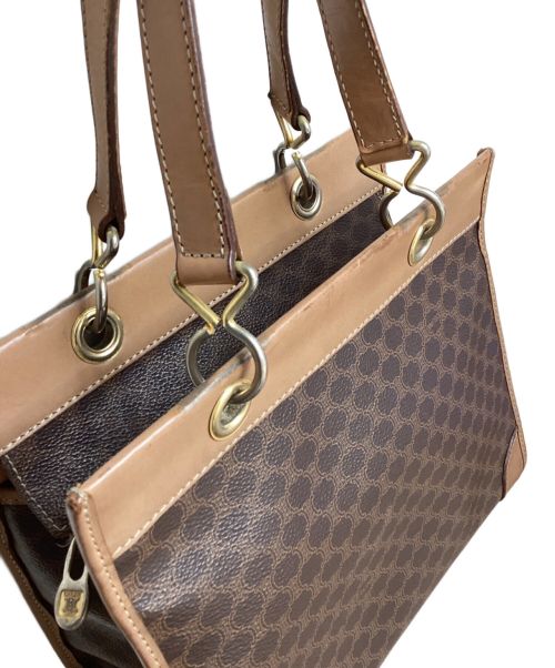 CELINE（セリーヌ）CELINE (セリーヌ) マカダム総柄ハンドバッグ ブラウンの古着・服飾アイテム