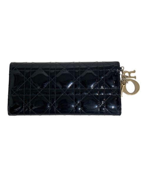 Christian Dior（クリスチャン ディオール）Christian Dior (クリスチャン ディオール) カナージュステッチロングウォレット ブラック サイズ:-の古着・服飾アイテム
