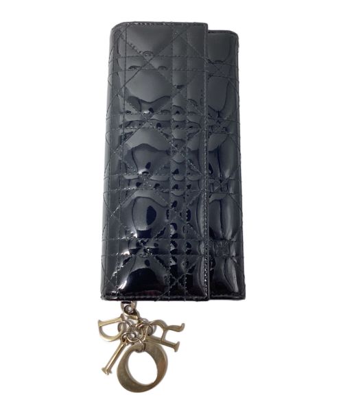 Christian Dior（クリスチャン ディオール）Christian Dior (クリスチャン ディオール) カナージュステッチロングウォレット ブラック サイズ:-の古着・服飾アイテム