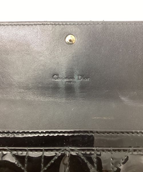Christian Dior（クリスチャン ディオール）Christian Dior (クリスチャン ディオール) カナージュステッチロングウォレット ブラック サイズ:-の古着・服飾アイテム