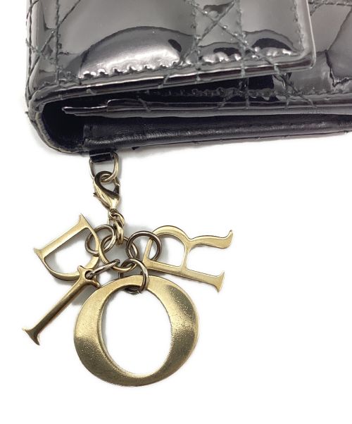 Christian Dior（クリスチャン ディオール）Christian Dior (クリスチャン ディオール) カナージュステッチロングウォレット ブラック サイズ:-の古着・服飾アイテム