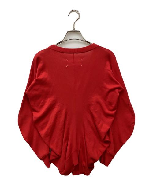 Maison Margiela（メゾンマルジェラ）Maison Margiela (メゾンマルジェラ) ドレープニットカーディガン レッド サイズ:Sの古着・服飾アイテム