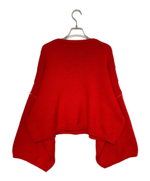 RAF SIMONS（ラフシモンズ）RAF SIMONS (ラフシモンズ) Virgin Wool Oversized RS Sweater レッド サイズ:Sの古着・服飾アイテム