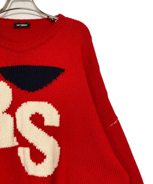 RAF SIMONS（ラフシモンズ）RAF SIMONS (ラフシモンズ) Virgin Wool Oversized RS Sweater レッド サイズ:Sの古着・服飾アイテム