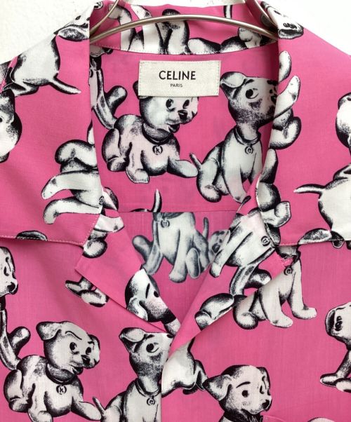 CELINE（セリーヌ）CELINE (セリーヌ) 22SS アーティストプリント ハワイアンシャツ ショッキングピンク サイズ:36の古着・服飾アイテム
