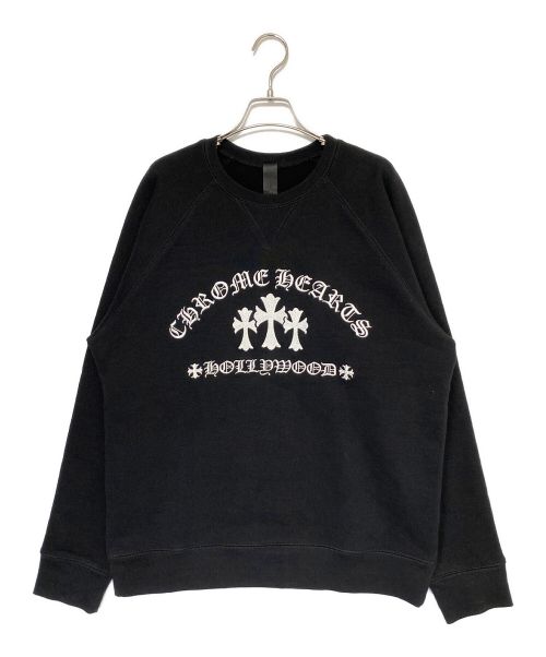 CHROME HEARTS（クロムハーツ）CHROME HEARTS (クロムハーツ) Cemetery Cross Crewneck Sweat ブラック サイズ:Lの古着・服飾アイテム