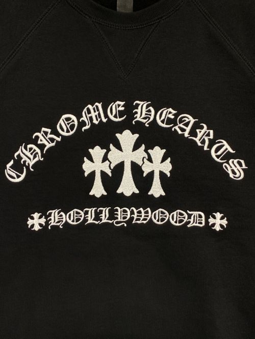 CHROME HEARTS（クロムハーツ）CHROME HEARTS (クロムハーツ) Cemetery Cross Crewneck Sweat ブラック サイズ:Lの古着・服飾アイテム