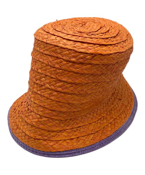 kijima takayuki（キジマタカユキ）kijima takayuki (キジマタカユキ) RAFFIA BUCKET HAT オレンジ サイズ:2の古着・服飾アイテム