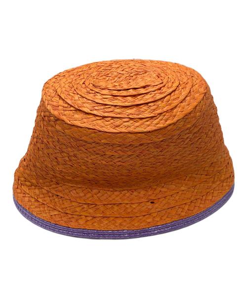 kijima takayuki（キジマタカユキ）kijima takayuki (キジマタカユキ) RAFFIA BUCKET HAT オレンジ サイズ:2の古着・服飾アイテム