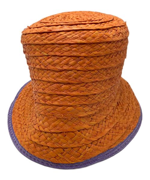kijima takayuki（キジマタカユキ）kijima takayuki (キジマタカユキ) RAFFIA BUCKET HAT オレンジ サイズ:2の古着・服飾アイテム