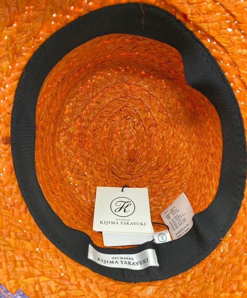 kijima takayuki（キジマタカユキ）kijima takayuki (キジマタカユキ) RAFFIA BUCKET HAT オレンジ サイズ:2の古着・服飾アイテム