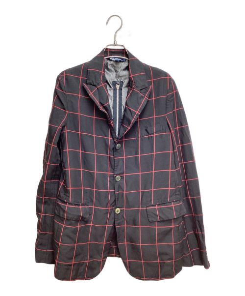 BLACK COMME des GARCONS（ブラックコムデギャルソン）BLACK COMME des GARCONS (ブラック コムデギャルソン) 23AW バックジップチェックジャケット ブラック サイズ:Lの古着・服飾アイテム