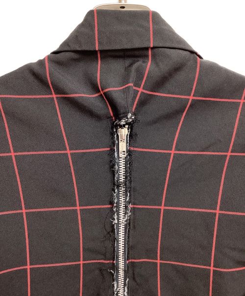 BLACK COMME des GARCONS（ブラックコムデギャルソン）BLACK COMME des GARCONS (ブラック コムデギャルソン) 23AW バックジップチェックジャケット ブラック サイズ:Lの古着・服飾アイテム