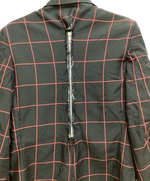 BLACK COMME des GARCONS（ブラックコムデギャルソン）BLACK COMME des GARCONS (ブラック コムデギャルソン) 23AW バックジップチェックジャケット ブラック サイズ:Lの古着・服飾アイテム