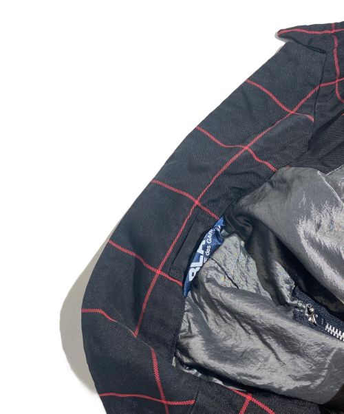 BLACK COMME des GARCONS（ブラックコムデギャルソン）BLACK COMME des GARCONS (ブラック コムデギャルソン) 23AW バックジップチェックジャケット ブラック サイズ:Lの古着・服飾アイテム
