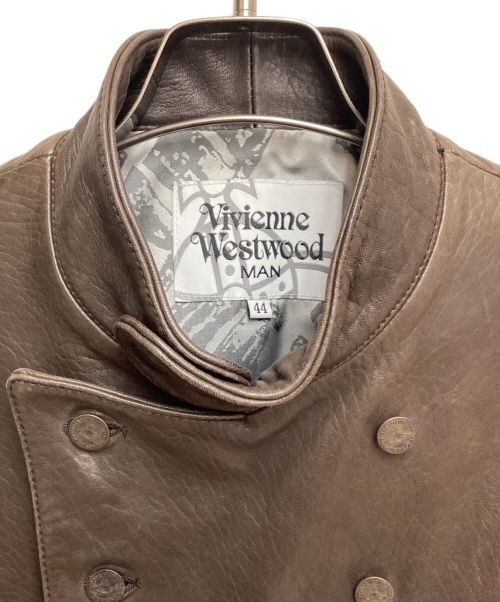 Vivienne Westwood man（ヴィヴィアン ウェストウッド マン）Vivienne Westwood man (ヴィヴィアン ウェストウッド マン) ダブルライダースジャケット ブラウン サイズ:44の古着・服飾アイテム