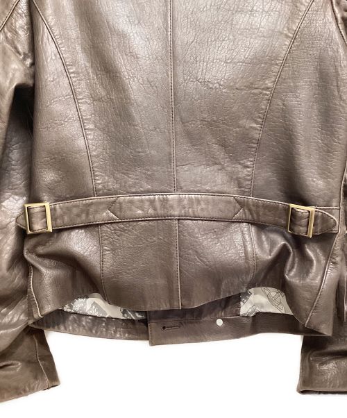 Vivienne Westwood man（ヴィヴィアン ウェストウッド マン）Vivienne Westwood man (ヴィヴィアン ウェストウッド マン) ダブルライダースジャケット ブラウン サイズ:44の古着・服飾アイテム