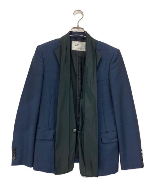 TOGA VIRILIS（トーガ ビリリース）TOGA VIRILIS (トーガ ビリリース) ノーカラージャケット ネイビー サイズ:46の古着・服飾アイテム