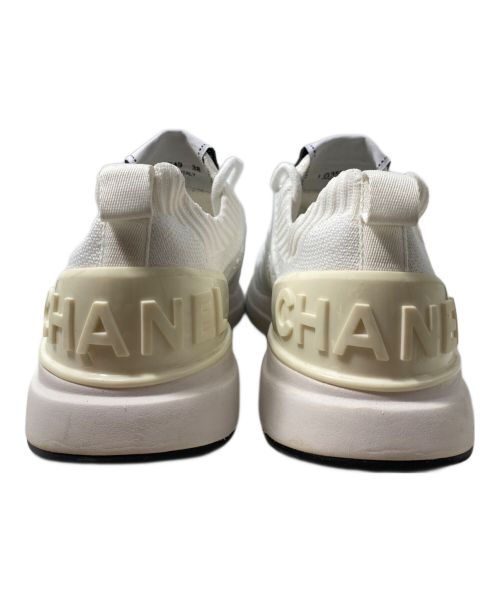 CHANEL（シャネル）CHANEL (シャネル) ココマーク　ニットスニーカー ホワイト サイズ:38の古着・服飾アイテム