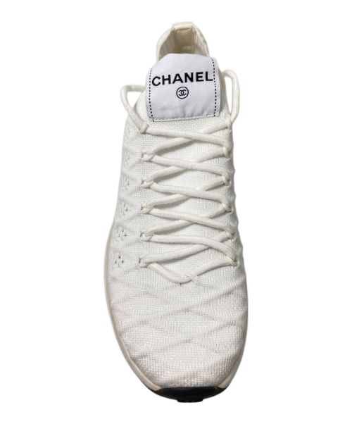 CHANEL（シャネル）CHANEL (シャネル) ココマーク　ニットスニーカー ホワイト サイズ:38の古着・服飾アイテム