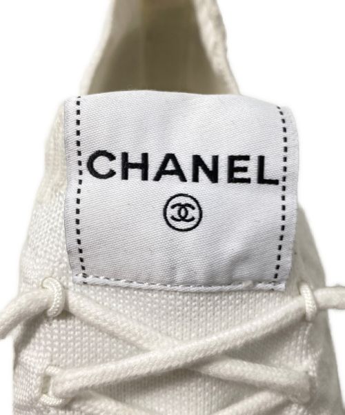 CHANEL（シャネル）CHANEL (シャネル) ココマーク　ニットスニーカー ホワイト サイズ:38の古着・服飾アイテム