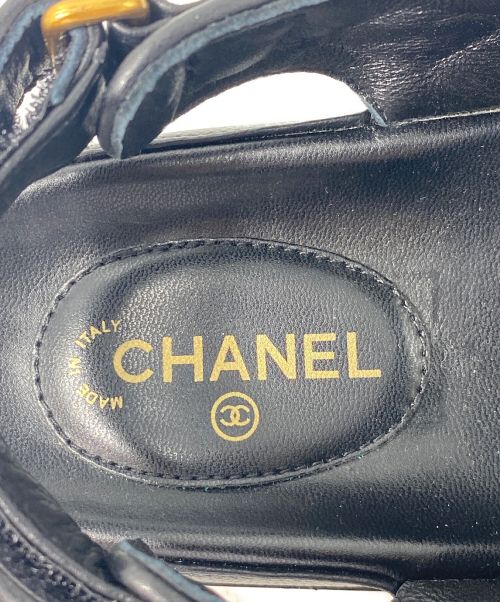 CHANEL（シャネル）CHANEL (シャネル) マトラッセ レザー サンダル ブラック サイズ:37の古着・服飾アイテム