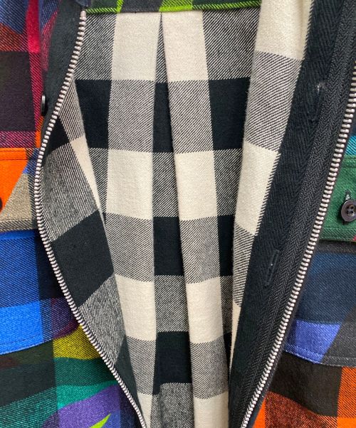 sacai（サカイ）sacai (サカイ) KAWS (カウズ) Plaid Shirt CAMOUFLAGE マルチカラー サイズ:2の古着・服飾アイテム