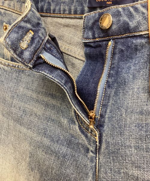 LOUIS VUITTON（ルイ ヴィトン）LOUIS VUITTON (ルイ ヴィトン) ストーンウォッシュモノグラムパッチブーツカットジーンズ ブルー サイズ:36の古着・服飾アイテム