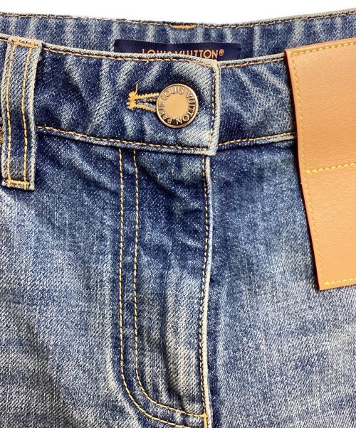 LOUIS VUITTON（ルイ ヴィトン）LOUIS VUITTON (ルイ ヴィトン) ストーンウォッシュモノグラムパッチブーツカットジーンズ ブルー サイズ:36の古着・服飾アイテム