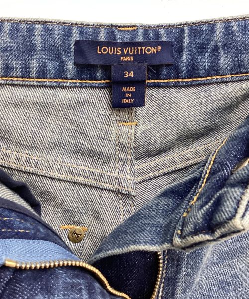 LOUIS VUITTON（ルイ ヴィトン）LOUIS VUITTON (ルイ ヴィトン) ストーンウォッシュモノグラムパッチブーツカットジーンズ ブルー サイズ:36の古着・服飾アイテム