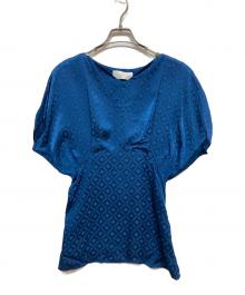 Mame Kurogouchi（マメクロゴウチ）の古着「ジャガードブラウス」｜ネイビー