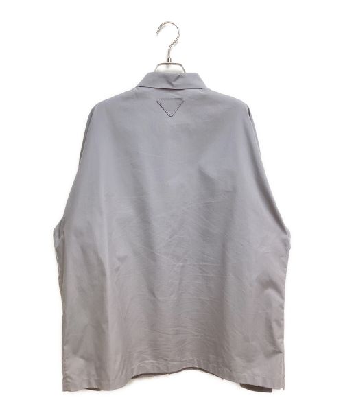 PRADA（プラダ）PRADA (プラダ) Triangle Patch Shirt（トライアングルパッチシャツ） グレー サイズ:Lの古着・服飾アイテム