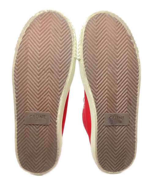 CELINE（セリーヌ）CELINE (セリーヌ) Triomphe High Cut Sneakers（トリオンフハイカットスニーカー） レッド サイズ:38の古着・服飾アイテム